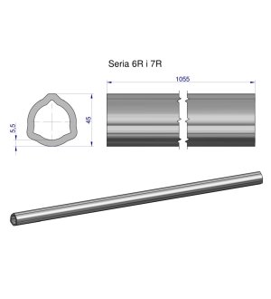 Rura wewnętrzna Seria 6R i 7R do wału 1210 przegubowo-teleskopowego 45x5.5mm 1055 mm WARYŃSKI