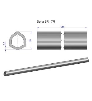 Rura wewnętrzna Seria 6R i 7R do wału 1110 przegubowo-teleskopowego 45x5.5mm 955 mm WARYŃSKI