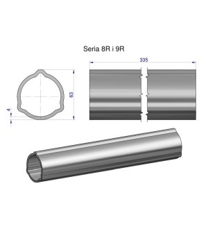 Rura zewnętrzna Seria 8R i 9R do wału 460 przegubowo-teleskopowego 63x4 mm 335 mm WARYŃSKI