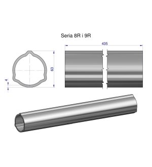 Rura zewnętrzna Seria 8R i 9R do wału 560 przegubowo-teleskopowego 63x4 mm 435 mm WARYŃSKI