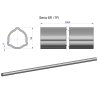 Rura trójkątna zewnętrzna Seria 6R i 7R do wału przegubowo-teleskopowego 54x4mm 2m WARYŃSKI (sprzedawane po 2)