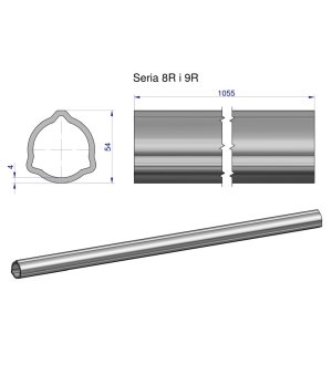 Rura wewnętrzna Seria 8R i 9R do wału 1210 przegubowo-teleskopowego 54x5mm 1055 mm WARYŃSKI