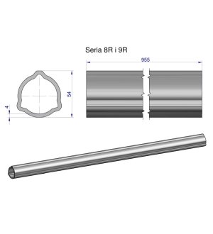 Rura wewnętrzna Seria 8R i 9R do wału 1110 przegubowo-teleskopowego 54x5mm 955 mm WARYŃSKI