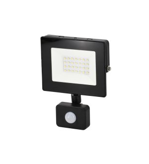 Naświetlacz. Lampa LED SMD 230V 20W 6500K 1660LM IP65 CZARNY Z CZUJNIKIEM RUCHU