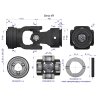Przegub kompletny z krzyżakiem 27X82 seria 4 do rury zewnętrznej 51.5mm Waryński
