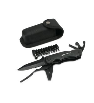 Multitool Czarny 11 narzędzi plus 9 bitów Waryński