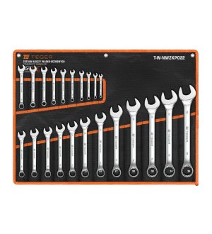 Zestaw kluczy płasko-oczkowych, 6-36 mm, 22 szt, Teger