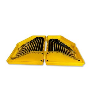 Klucze hex długie ze stali CrV w zestawie metryczne 0,7 do 10mm i calowe 0,028 do 3/8" 30 szt Waryński