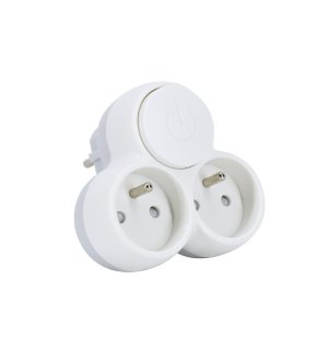 Rozgałęźnik podwójny gniazda 230V z wyłącznikiem