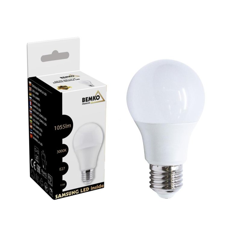 Żarówka LED (LED SAMSUNG) 230V E27 A60 11W 1055LM 3000K barwa ciepła (sprzedawane po 10)