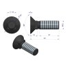 Śruba płużna podsadzana D 608 M12x40 mm kl.10.9 Waryński ( sprzedawane po 10kg )