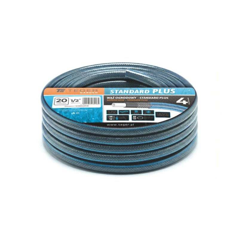 Wąż ogrodowy "STANDARD PLUS" FI 1/2". 20m / TEGER