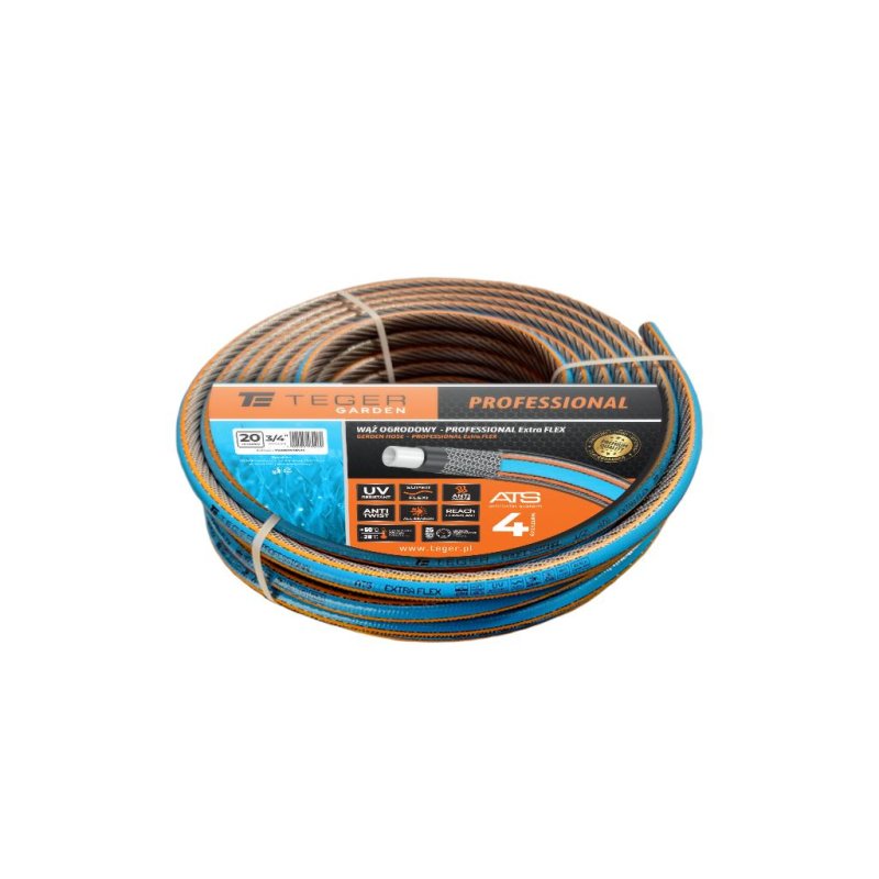 Wąż ogrodowy "PROFESSIONAL- EXTRA FLEX" FI 3/4". 20m / TEGER