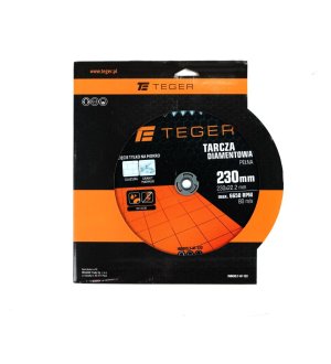 Tarcza diamentowa do cięcia na mokro pełna 230x22.23 mm TEGER