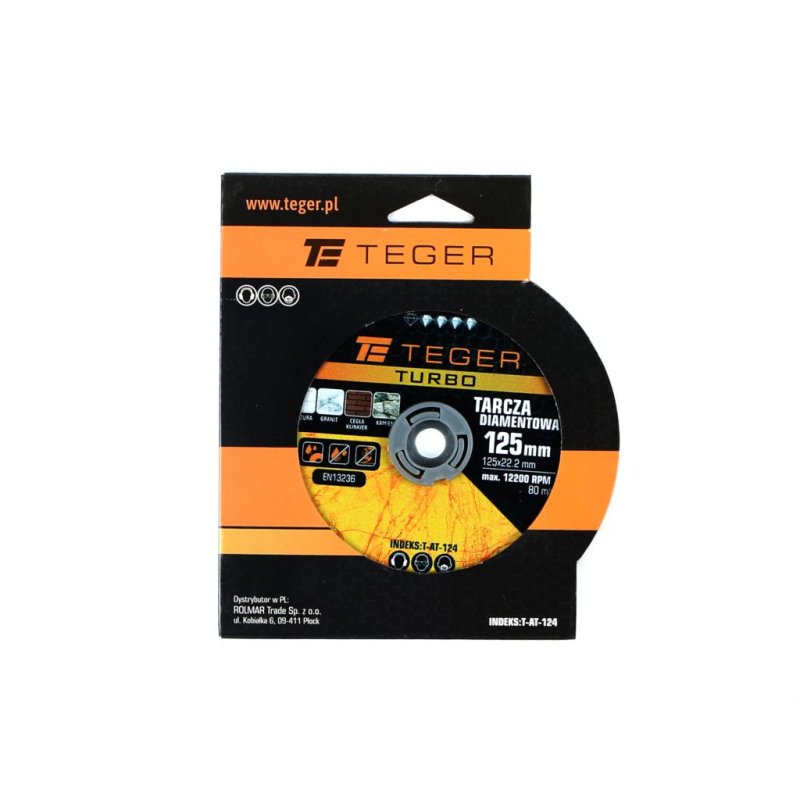 Tarcza diamentowa TURBO 125x22.23 mm TEGER