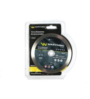 Tarcza diamentowa do cięcia na mokro pełna 125 x 22.23 mm Waryński