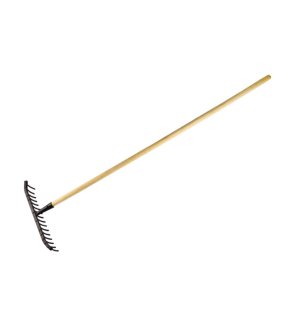 Grabie metalowe 18 zębne do kamienia na drewnianym trzonku - Extra strong / TEGER (pakowane po 5 szt)