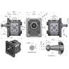 Pompa hydrauliczna zębata 1.5cm3 (grupa 1 - typ europejski) wałek 1:8 (obroty prawe) max.260 bar Waryński