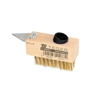 Szczotka do czyszczenia kostki brukowej ze skrobakiem / TEGER