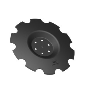 Talerz uzębiony Z-10 fi 510 mocowanie 6/120 grubość 3.5 mm przetłoczony stal borowa WARYŃSKI R