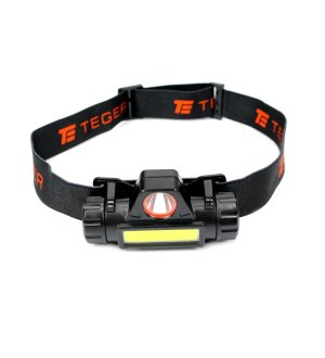 Latarka czołówka LED COB 200 Lm ładowana USB Teger