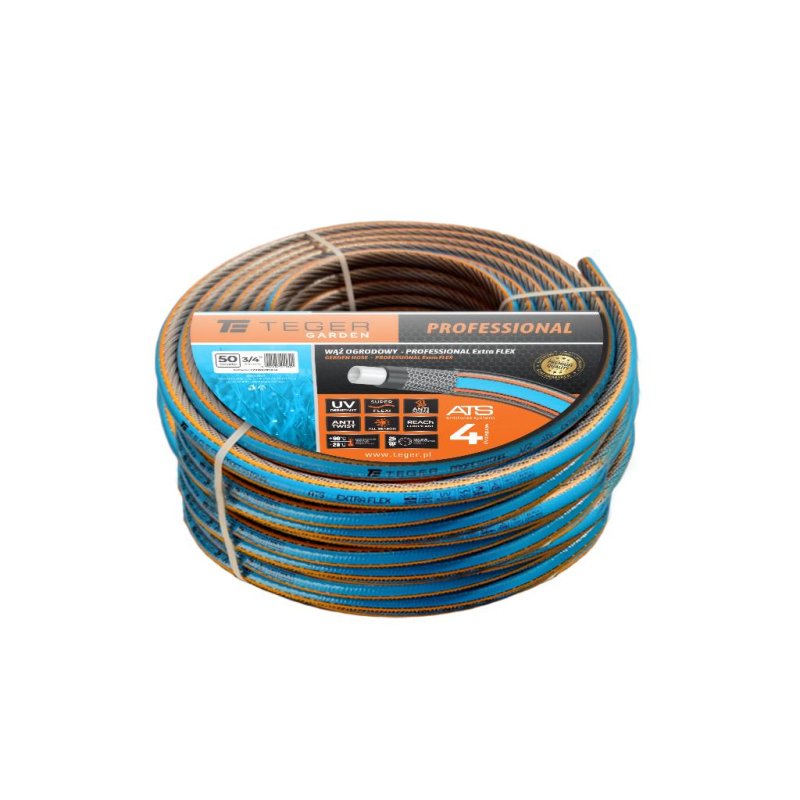 Wąż ogrodowy "PROFESSIONAL- EXTRA FLEX" FI 3/4". 50m / TEGER