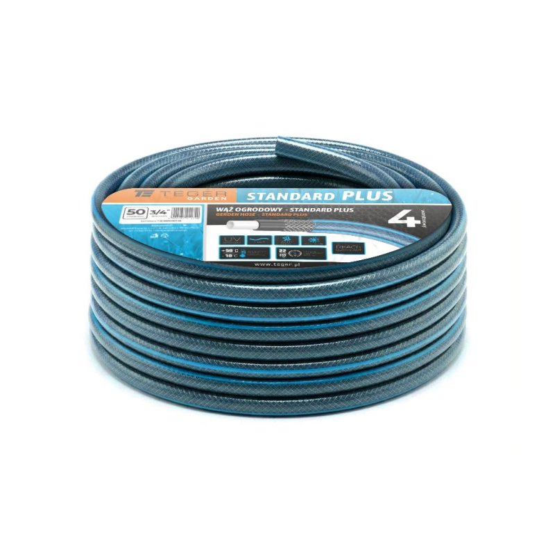Wąż ogrodowy "STANDARD PLUS" FI 3/4". 50m / TEGER