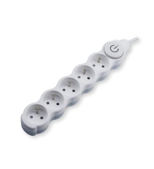 Przedłużacz 5 gniazd z wyłącznikiem 3m