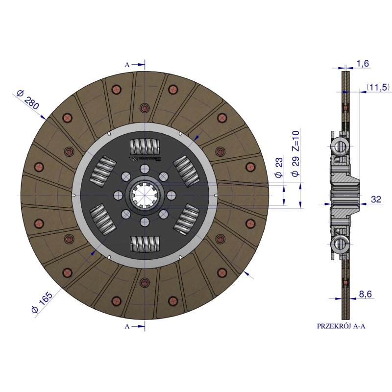 Tarcza sprzęgła CASE Waryński