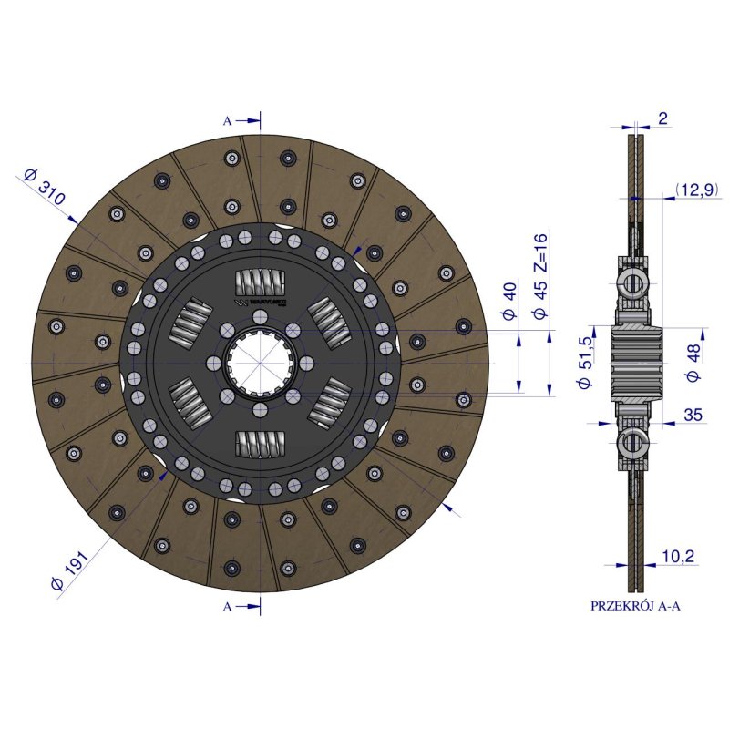 Tarcza sprzęgła RENAULT Waryński