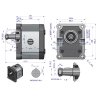 Pompa hydrauliczna zębata 27.0cm3 (grupa 3 - typ europejski) wałek 1:8 przyłącza gwintowane (obroty prawe) max.250 bar Waryński