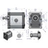 Pompa hydrauliczna zębata 61.0cm3 (grupa 3 - typ europejski) wałek 1:8 przyłącza gwintowane (obroty prawe) max.190 bar Waryński