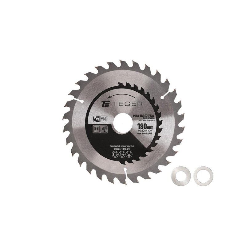 Piła tarczowa do drewna z węglikiem spiekanym 190x30x30T / TEGER