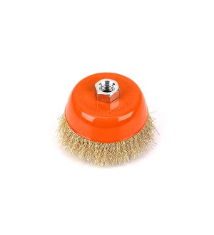 Szczotka doczołowa z nakrętką - drut falowany M14/100 mm / TEGER