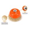 Szczotka doczołowa z nakrętką - drut falowany M14/100 mm / TEGER