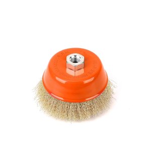 Szczotka doczołowa z nakrętką - drut falowany M14/120 mm / TEGER