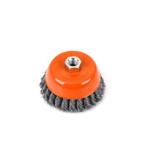 Szczotka doczołowa z nakrętką - drut skręcany M14/100 mm / TEGER