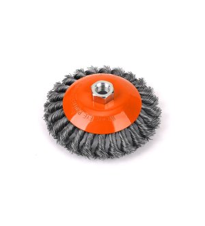 Szczotka tarczowa z nakrętką - drut skręcany M14/120 mm / TEGER