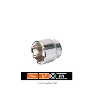 Klucz nasadowy 1/2" sześciokątny 20 mm, CR-V, Teger