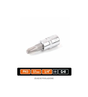 Klucz nasadowy 1/4" z bitem PH 3x37 mm, S2/CR-V, Teger