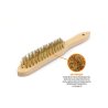 Szczotka druciana do rdzy PREMIUM - drut mosiężny / 4 rzędowa, TEGER