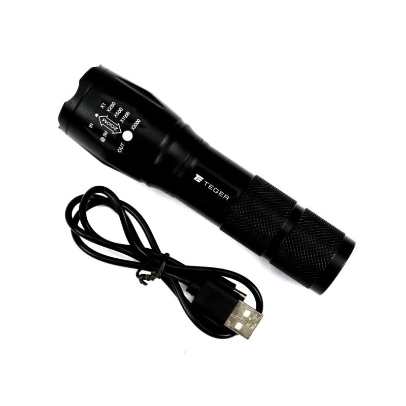 Latarka uniwersalna ładowana USB z funkcją POWER BANK 2200mAh XPS 300 lm Teger