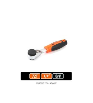 Grzechotka 1/4" 72T - z uchwytem na bity HEX, CR-V, Teger