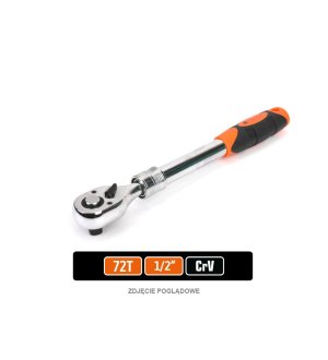 Grzechotka teleskopowa 1/2" 72T, CR-V, Teger