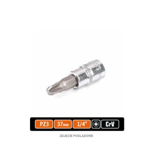 Klucz nasadowy 1/4" z bitem PZ 3x37 mm, S2/CR-V, Teger