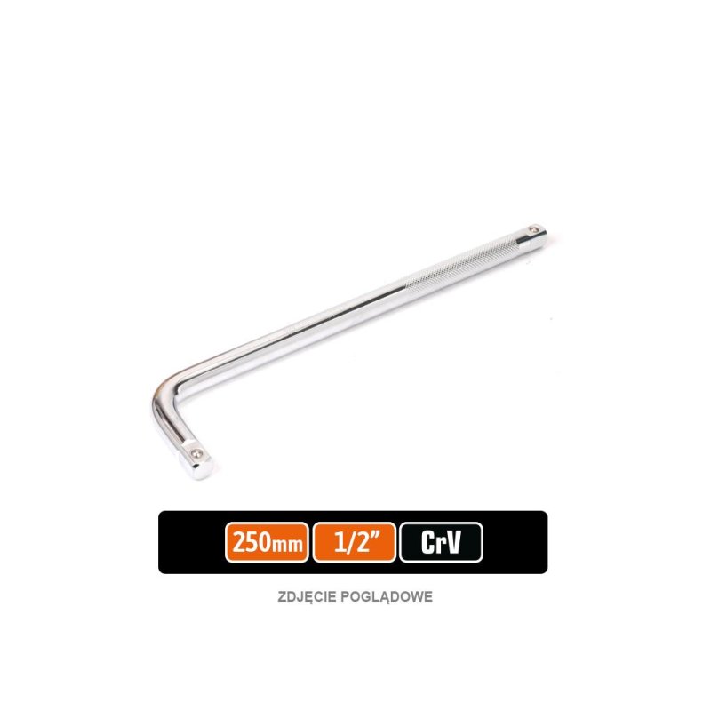 Pokrętło do nasadek TYP L 1/2" 250 mm, CR-V, TEGER