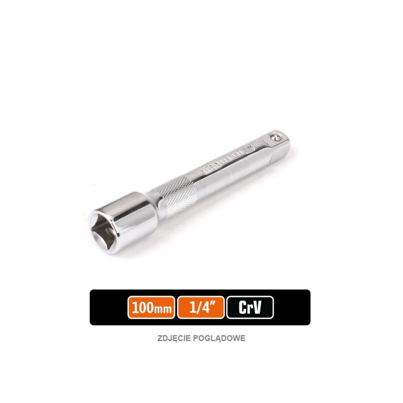 Przedłużka do nasadek 1/4" 100 mm, CR-V, Teger