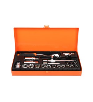 Zestaw kluczy nasadowych 3/8" (22 el), CR-V, Teger