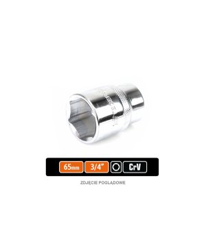 Klucz nasadowy 3/4" sześciokątny 65 mm, CR-V, Teger