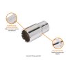 Klucz nasadowy 1/2" dwunastokątny długi 16 mm, CR-V, Teger